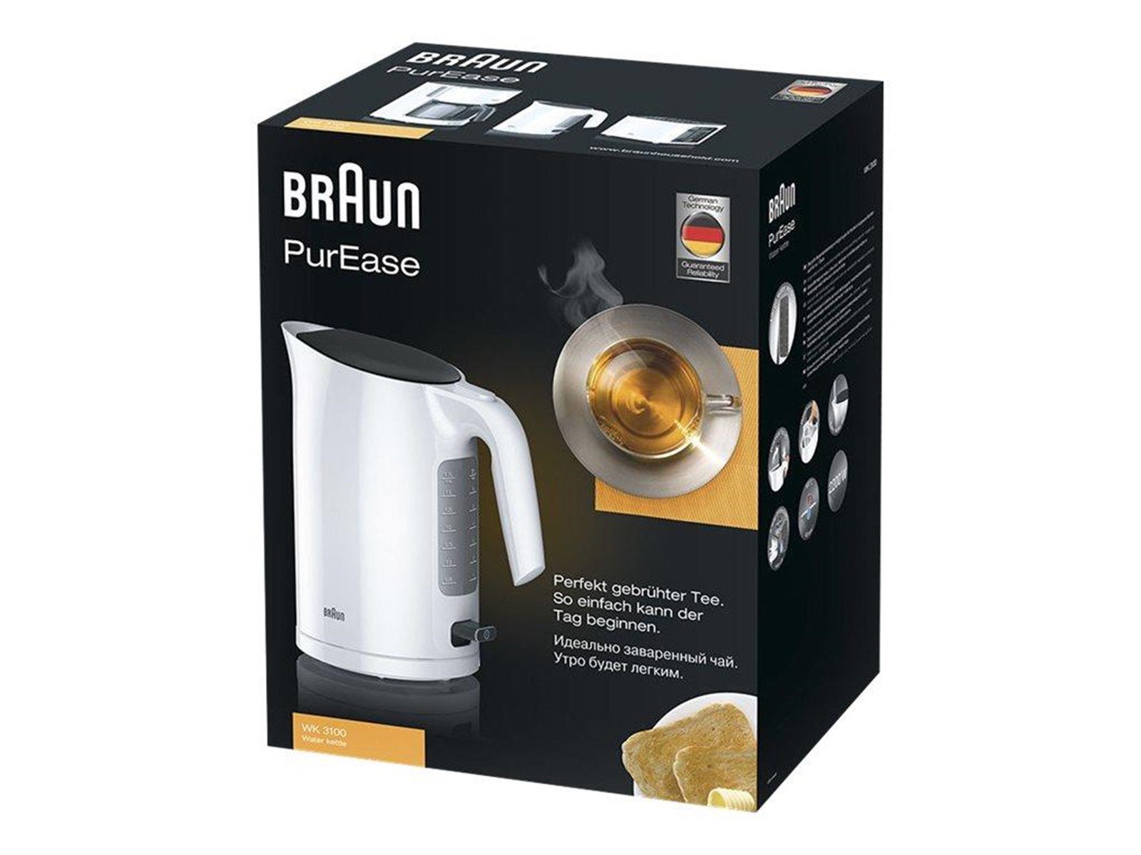 Braun Wasserkocher PurEase WK 3100 White - Weiß - 2200 W Braun Wasserkocher PurEase WK 3100 White - Weiß - 2200 W